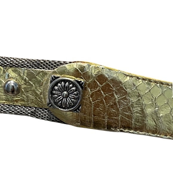 Size XS/S/M Genuine Snake Skin Vintage 90s Gold Women\'s Belt Cabochon Spring main image 7